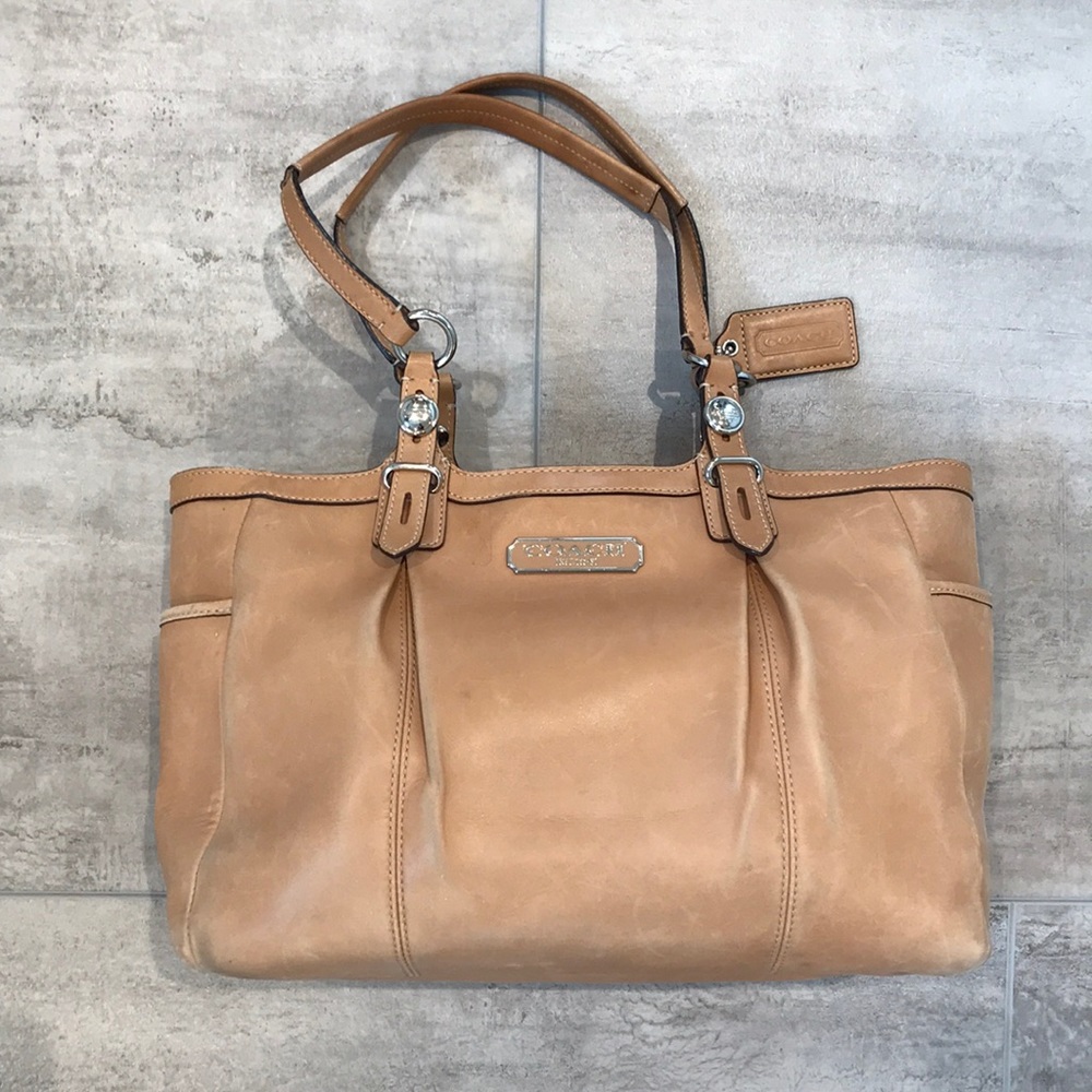 Coach Authentic Neutral Leather Midsize Satchel - image 2